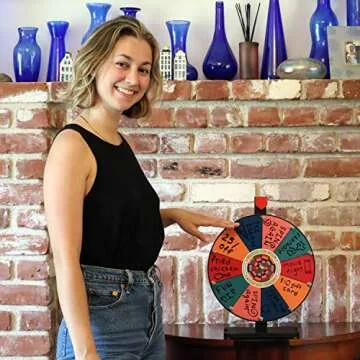 Whirl of Fun 12 inch Prize Wheel Spinner with Stand - Spinning Wheel for Prizes, 10 Color Slots, Cus...