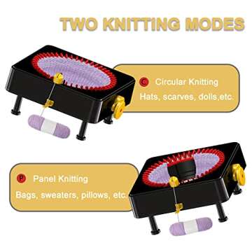 JAMIT Knitting Machine, 48 Needles Knitting Loom Machine, Hand Crank Knitting Machines for Adults, K...