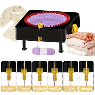 JAMIT Knitting Machine, 48 Needles Knitting Loom Machine, Hand Crank Knitting Machines for Adults, Knitting Board Rotating Double Knit Loom Machine Kit (No Electric Function)