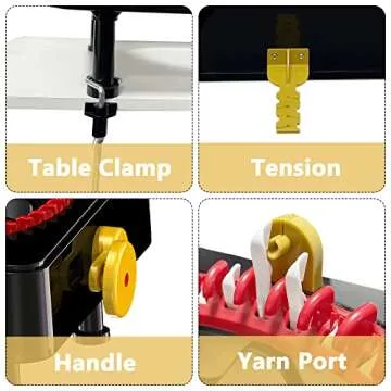 JAMIT Knitting Machine, 48 Needles Knitting Loom Machine, Hand Crank Knitting Machines for Adults, Knitting Board Rotating Double Knit Loom Machine Kit (No Electric Function)