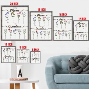 Customized Birth Month Flower Wall Art for Christmas Gifts