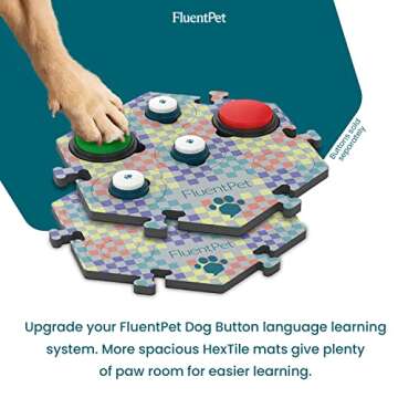 FluentPet Cross-Compatible HexTiles | Accessory Dog Button Learning Kits | Can Mount Up to 6 Sound Buttons | Soft, Durable, and Non-Slip | Comes in 6 Distinct Patterns (Actions)