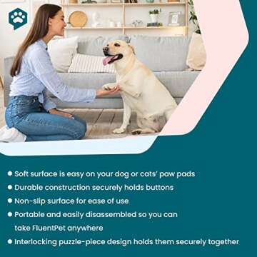 FluentPet Cross-Compatible HexTiles | Accessory Dog Button Learning Kits | Can Mount Up to 6 Sound Buttons | Soft, Durable, and Non-Slip | Comes in 6 Distinct Patterns (Actions)