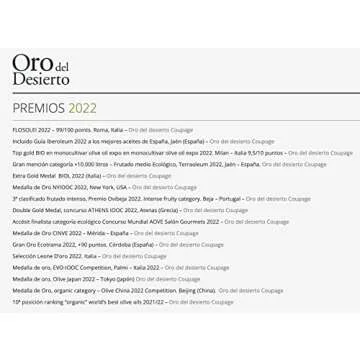 Oro Del Desierto Coupage 2020 Harvest Organic Spanish Extra Virgin Olive Oil - 0.5 Liter / 16.9 Ounce Bottle