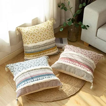 Vibrant Boho Tufted Decorative Pillow Covers for Any Room