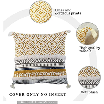 Vibrant Boho Tufted Decorative Pillow Covers for Any Room