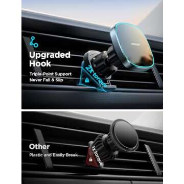 JOYROOM for MagSafe Car Mount Charger, 15W Fast MagSafe Car Charger[2024 Upgraded Magnet], Hands Free Air Vent Magnetic Phone Charger Holder for iPhone 16 Plus Pro Max/iPhone 15 14 13 12 Pro Max