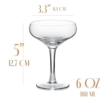 Elegant GLASSIQUE CADEAU Vintage Champagne Coupe Glasses - Set of 4