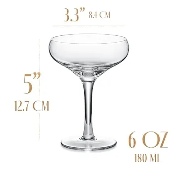 Elegant GLASSIQUE CADEAU Vintage Champagne Coupe Glasses - Set of 4