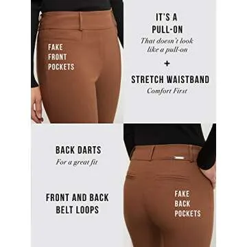 Rekucci Womens Ease into Comfort Fit Barely Bootcut Business Casual Stretch Pants in Regular/Tall/Petite fit (12, Graphite)