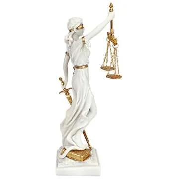 Design Toscano Themis Blind Lady of Justice Statue Lawyer Gift, 13 Inch, White-Small