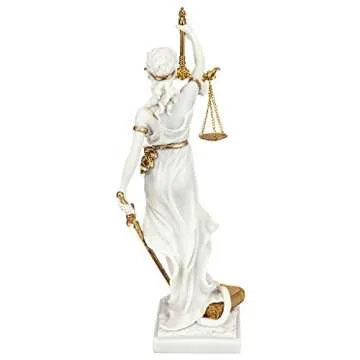 Design Toscano Themis Blind Lady of Justice Statue Lawyer Gift, 13 Inch, White-Small
