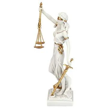 Design Toscano Themis Blind Lady of Justice Statue Lawyer Gift, 13 Inch, White-Small