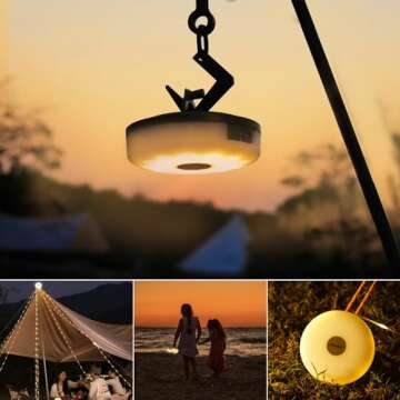 Hiromeco Camping Lights String, Outdoor String Lights with 5 Lighting Modes, Quick 30s Recovery, Dur...