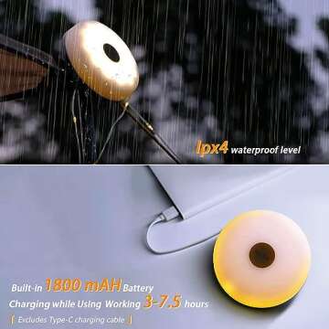 Hiromeco Camping Lights String, Outdoor String Lights with 5 Lighting Modes, Quick 30s Recovery, Durable and Waterproof, USB Charging - Portable Camping Lights for Camping, Yard, and Hiking (32.8ft)