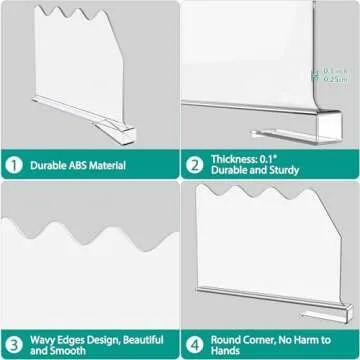 SOYO 8 PCS Durable Clear Shelf Dividers for Organization