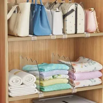 SOYO 8 PCS Durable Clear Shelf Dividers for Organization