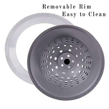 Ginbel Direct Stainless Silicone Kitchen Sink Drain Strainer, 2 Pack Drain Protector,Prevent Clogging, Large Wide Rim 4.5 inch Diameter, Tools Home Improvement (Gray)