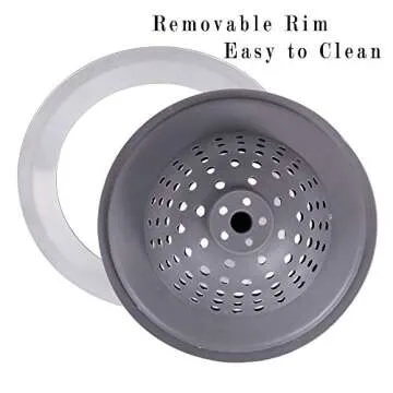 Ginbel Direct Stainless Silicone Kitchen Sink Drain Strainer, 2 Pack Drain Protector,Prevent Clogging, Large Wide Rim 4.5 inch Diameter, Tools Home Improvement (Gray)