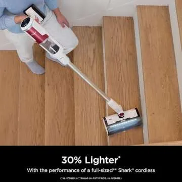 SHARK Clean & Empty Cordless Stick Vacuum Cleaner, Auto-Empty System, Self Cleaning Brushroll, HEPA Filter, Powerful Suction, Compact Lightweight, Perfect for Pet Hair (Renewed) (White + Bold Magenta)