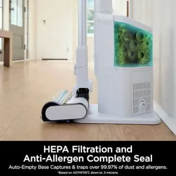 SHARK Clean & Empty Cordless Stick Vacuum Cleaner, Auto-Empty System, Self Cleaning Brushroll, HEPA Filter, Powerful Suction, Compact Lightweight, Perfect for Pet Hair (Renewed) (White + Bold Magenta)