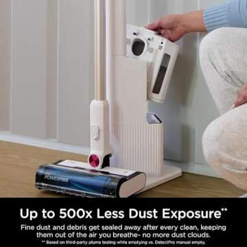 SHARK Clean & Empty Cordless Stick Vacuum Cleaner, Auto-Empty System, Self Cleaning Brushroll, HEPA Filter, Powerful Suction, Compact Lightweight, Perfect for Pet Hair (Renewed) (White + Bold Magenta)