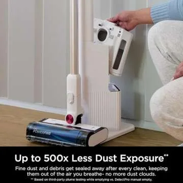 SHARK Clean & Empty Cordless Stick Vacuum Cleaner, Auto-Empty System, Self Cleaning Brushroll, HEPA Filter, Powerful Suction, Compact Lightweight, Perfect for Pet Hair (Renewed) (White + Bold Magenta)