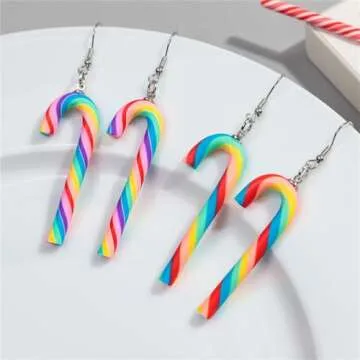 Candy Cane Christmas Earrings for Fun Holiday Fashion