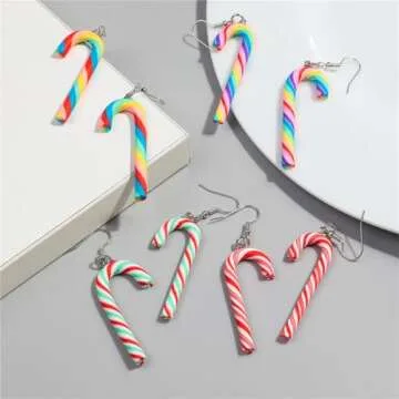Candy Cane Christmas Earrings for Fun Holiday Fashion