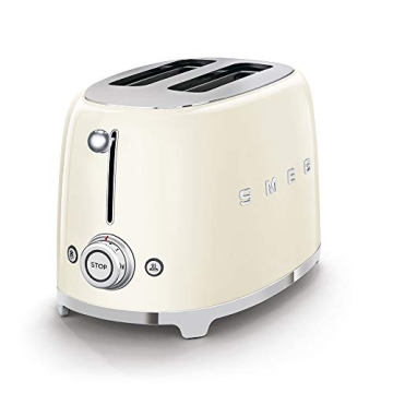 SMEG 2-Slice Toaster with 6 Presets Defrost Function Cream