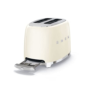 SMEG 2-Slice Toaster with 6 Presets Defrost Function Cream