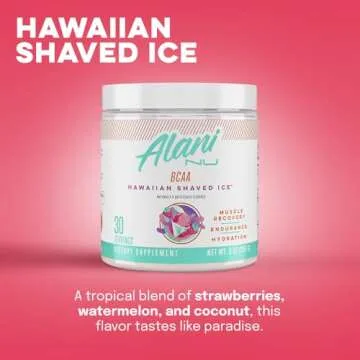 Alani Nu BCAA Hawaiian Shaved Ice | Branch Chain Essential Amino Acids | 2:1:1 Formula | Supplement Powder | Muscle Recovery Vitamins for Post-Workout | 30 Servings
