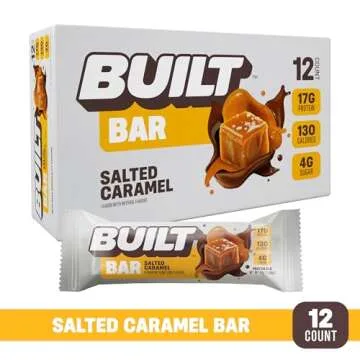 BUILT Bar, High Protein Bars, 17g High Protein Snacks, On-The-Go Bars with only 130 Calories & 4g Su...