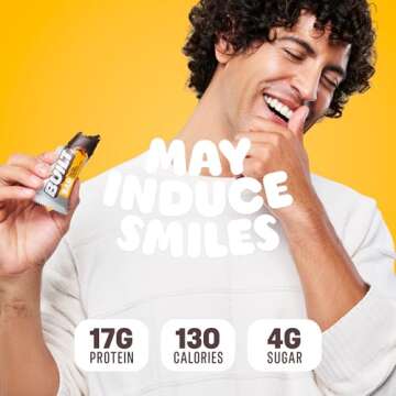 BUILT Bar, High Protein Bars, 17g High Protein Snacks, On-The-Go Bars with only 130 Calories & 4g Sugar, Salted Caramel, 12 Count