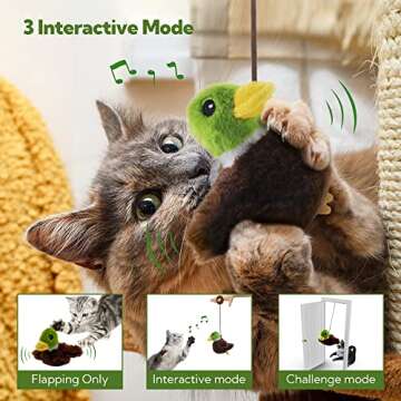 PETFUTURE Cat Toys for Bored Indoor Cats, Cat Bat Wings with Catnip for Cats, USB Rechargeable Motio...