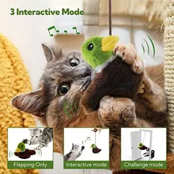 PETFUTURE Cat Toys for Bored Indoor Cats, Cat Bat Wings with Catnip for Cats, USB Rechargeable Motio...
