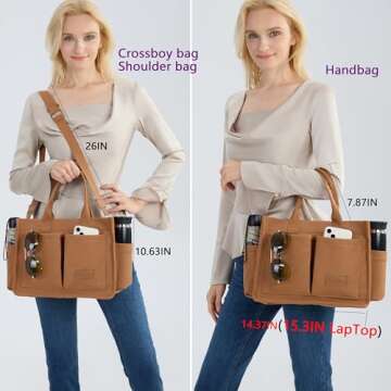 ZHMO Large Canvas Tote Bag for Women Stylish & Spacious