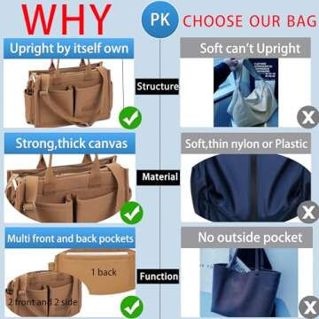 ZHMO Large Canvas Tote Bag for Women Stylish & Spacious