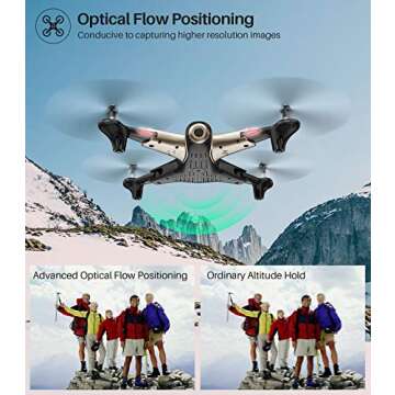 SYMA Drone with 1080P FPV Camera,Optical Flow Positioning,Tap Fly,Altitude Hold,Headless Mode,3D Flips,2 Batteries 40mins Flying UFO Remote Control Quadcopter for Kids Beginners