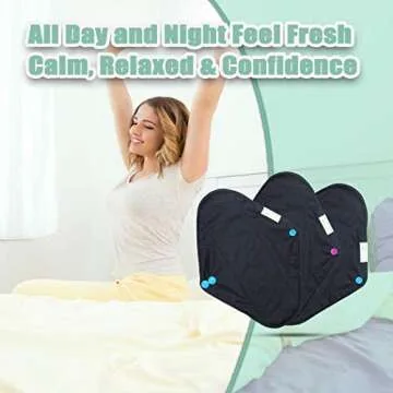 wegreeco Charcoal Reusable Menstrual Pads - Reusable Sanitary Pads | Reusable Panty Liners | Soft Cloth Menstrual Pads - 6 Pack with 1 Cloth Mini Wet Bag (Medium, Black)