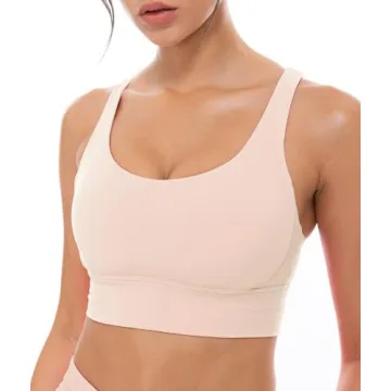 Lavento Women's Cross-Strap Sports Bra Medium Support Yoga Workout