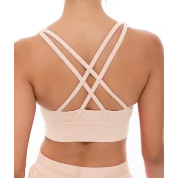 Lavento Women's Cross-Strap Sports Bra Medium Support Yoga Workout