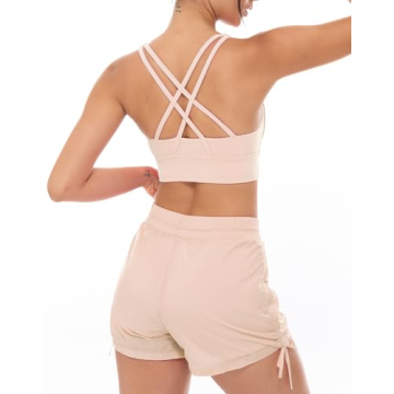 Lavento Women's Cross-Strap Sports Bra Medium Support Yoga Workout
