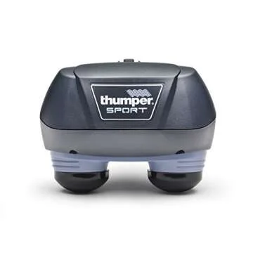 Thumper Sport Percussive Massager - Deep Tissue Home use Massager for Muscles, Back, Shoulders, Legs, arms. Portable percussive Therapy Action Electric Handheld Massager with Long Handle