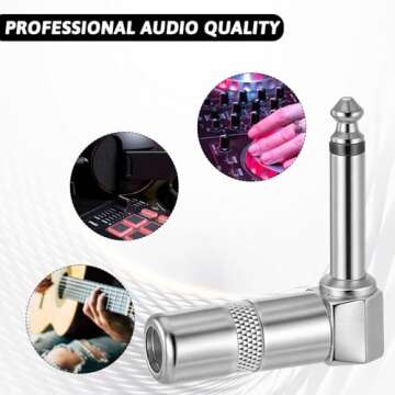 Premium 1/4 Inch Right Angle Guitar Cable Adapter Pack