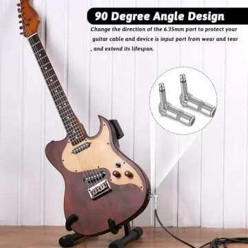 Premium 1/4 Inch Right Angle Guitar Cable Adapter Pack