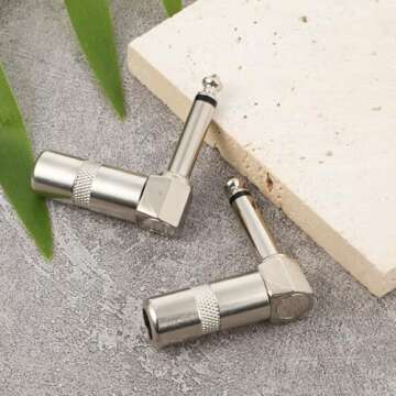 Premium 1/4 Inch Right Angle Guitar Cable Adapter Pack