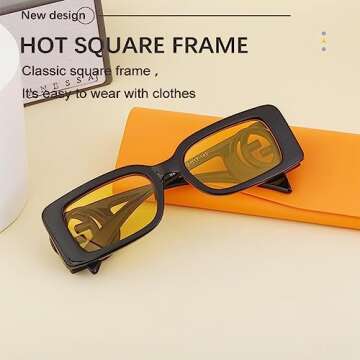 BCUYCF Square Sports Sunglasses with Small Frame, UV and Glare Protection - Perfect for Parties, Photos, Running, and Driving (C1)