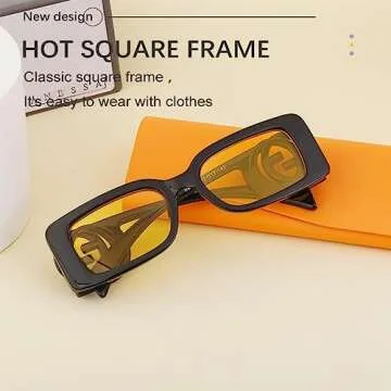 BCUYCF Square Sports Sunglasses with Small Frame, UV and Glare Protection - Perfect for Parties, Photos, Running, and Driving (C1)