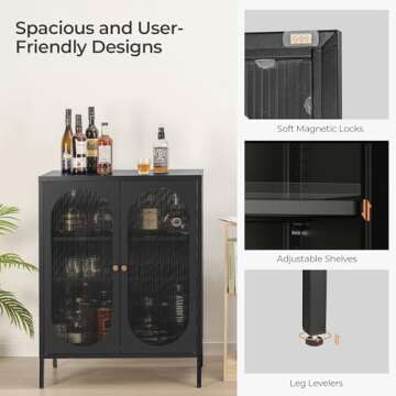 Stylish HAND IN HAND Buffet Sideboard Cabinet with Storage